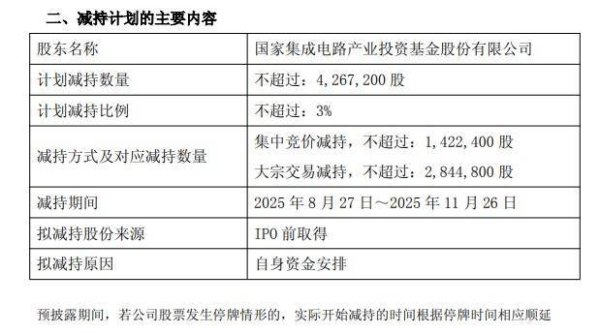 牛牛策略 德邦科技：国家集成电路基金因自身资金安排 拟减持不超3%公司股份