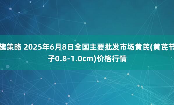 趣策略 2025年6月8日全国主要批发市场黄芪(黄芪节子0.8-1.0cm)价格行情